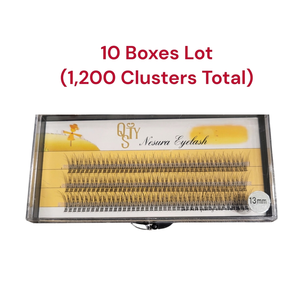 1200 Cluster False Eyelashes 13mm Individual Lashes QTY Nesura Eyelash  10 Boxes